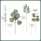 Trendbay 50pcs Mixed Willow & Silver Artificial Eucalyptus Stems & Leaves.