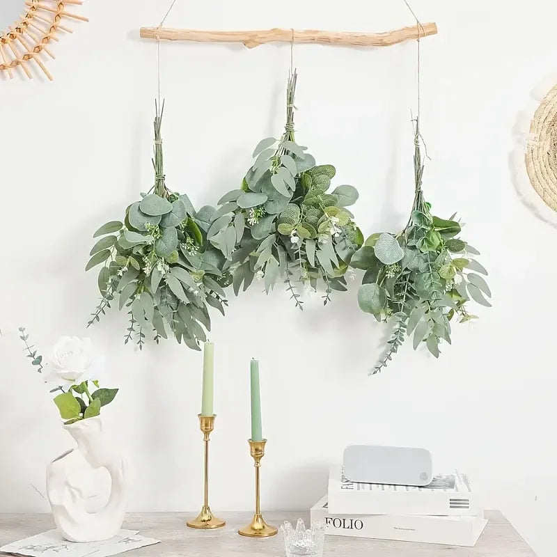 Trendbay 50pcs Mixed Willow & Silver Artificial Eucalyptus Stems & Leaves.