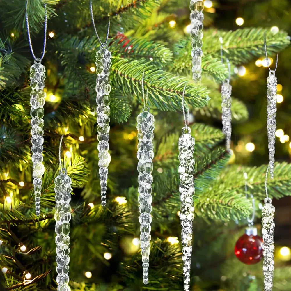 Acrylic Christmas Icicle Ornaments 13cm Hanging Decor.