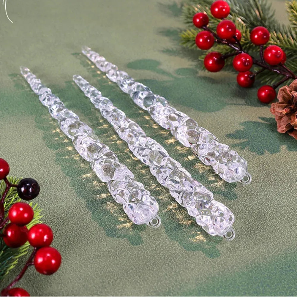 Acrylic Christmas Icicle Ornaments 13cm Hanging Decor.