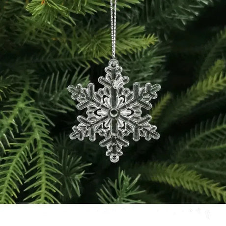 Trendbay 10Pcs Glitter Snowflake Christmas Ornaments Sparkling Hanging.
