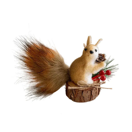 Trendbay Artificial Squirrel Christmas Tree Ornament Sitting.