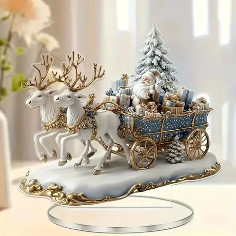 Trendbay Santa Claus & Reindeer Sleigh Desktop Decoration.