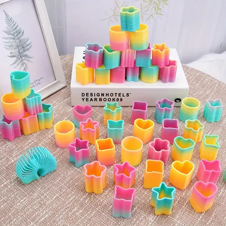 Trendbay Rainbow Magic Spring Mini Plastic Fidget Toys.