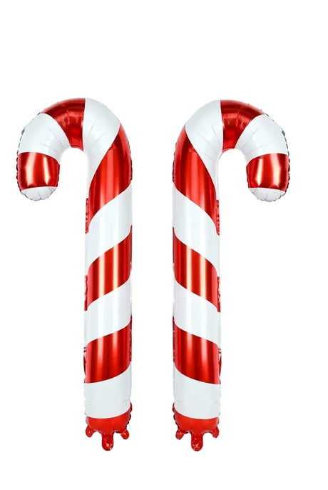 Trendbay 2pcs Extra-Large Red & White Striped Candy Cane Balloons.