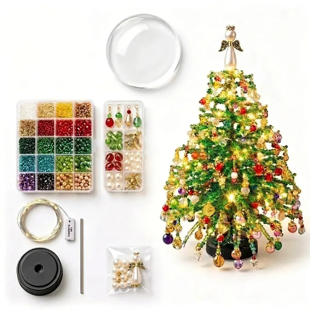 Trendbay DIY Crystal Beaded Halloween Tree Kit with LED Lights