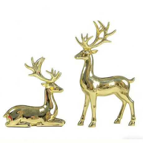Trendbay Gold Reindeer Christmas Ornament Set of 2.