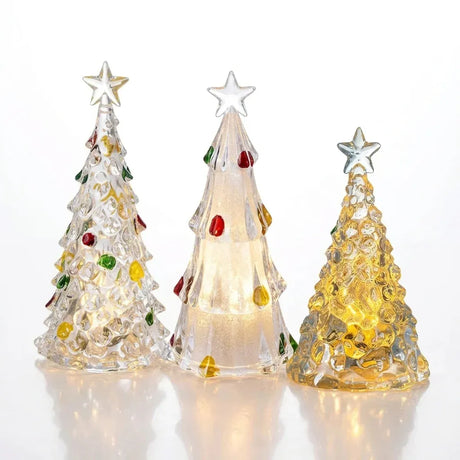 Trendbay Set of 3 Crystal-Style Christmas Tree Night Lights Mini.