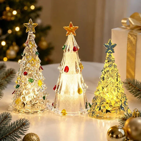 Trendbay Set of 3 Crystal-Style Christmas Tree Night Lights Mini.