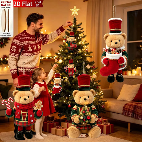 Trendbay 20-Piece Wooden Bear Christmas Ornament Set.