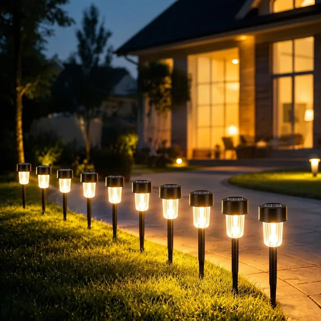 10-Pack Solar Garden Pathway Lights 31.5cm.