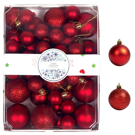 Trendbay 42pcs Red Christmas Tree Baubles Set.
