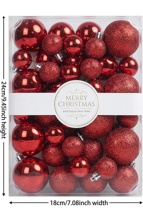 Trendbay 42pcs Red Christmas Tree Baubles Set.