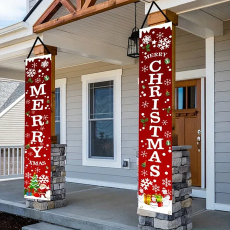 Trendbay 2D Christmas Door Banner Festive Front Porch Sign.