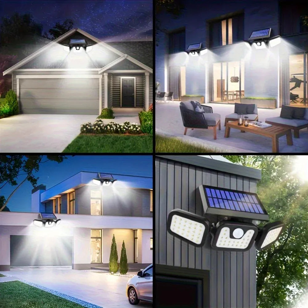 Trendbay 1pc 74-LED Solar Motion Sensor Wall Light 3-Level