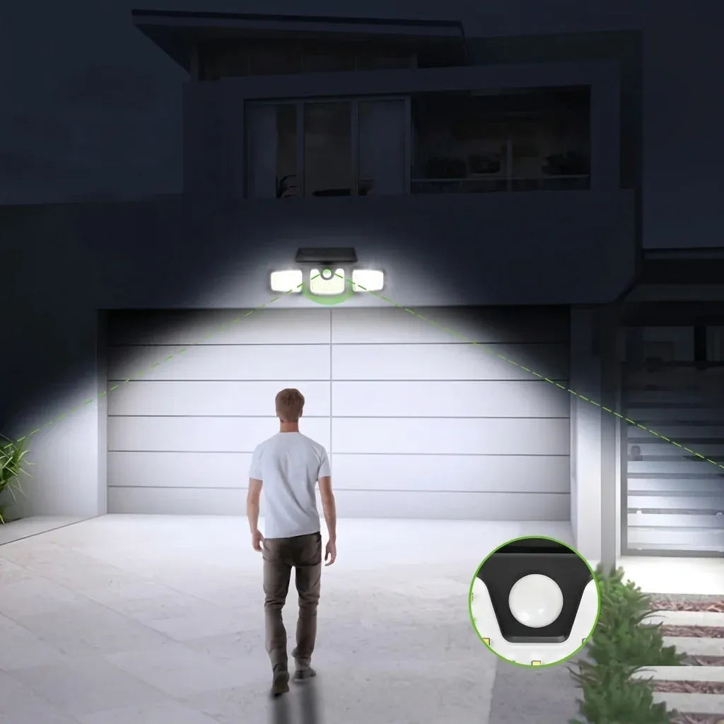 Trendbay 1pc 74-LED Solar Motion Sensor Wall Light 3-Level