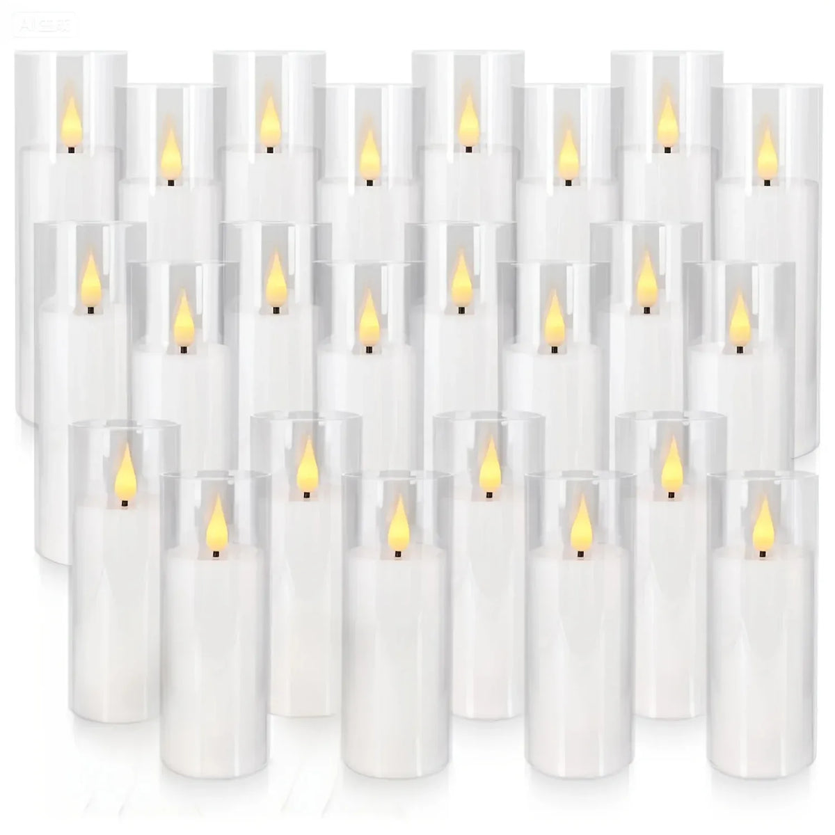 Flameless LED Candle Set Flickering Flame Effect 24pcs.