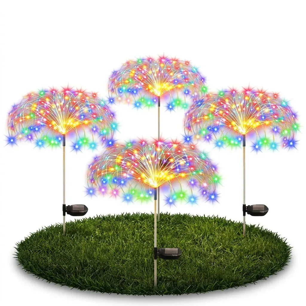 4Pack Solar Firework String Lights 360 Colorful LEDs.