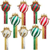 Inflatable Christmas Ornament Set Striped Hanging Decor.