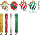 Inflatable Christmas Ornament Set Striped Hanging Decor.