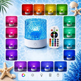RGB Water Ripple Night Light with Remote Control.