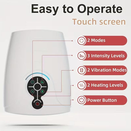 Cordless ergonomic hand massager, battery powered.