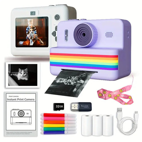 Portable photo printer camera, rechargeable.