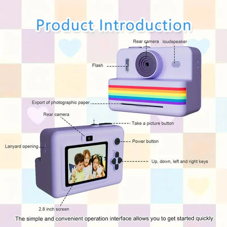 Portable photo printer camera, rechargeable.