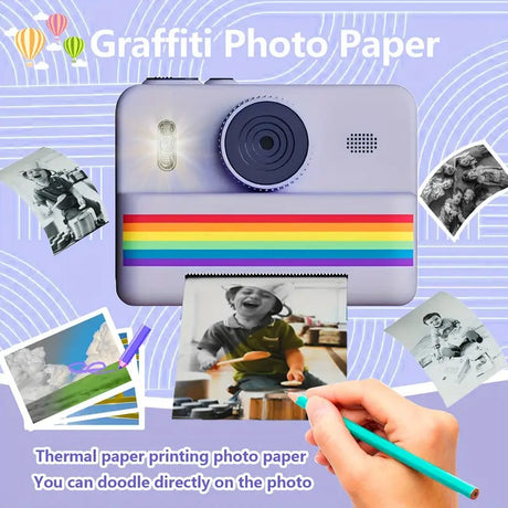 Portable photo printer camera, rechargeable.