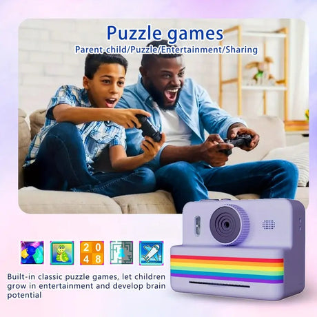 Portable photo printer camera, rechargeable.
