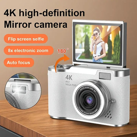 Retro CCD-4K Digital Camera with Flip Screen.