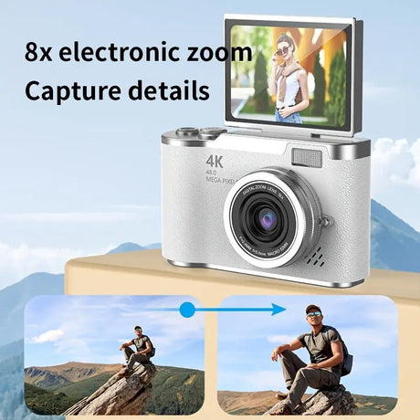 Retro CCD-4K Digital Camera with Flip Screen.