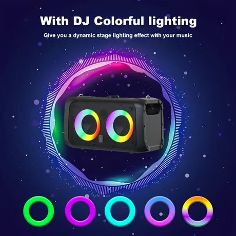 Portable karaoke speaker.