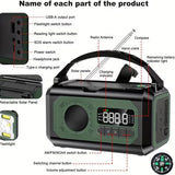 12000mAh Emergency Radio Solar Hand Crank Charger