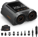 OutdoorMaster Vortex Paddle Board Pump Electric Portable, Max 20PSI SUP Air Pump Inflator & Deflator, 12V/15.8V DC Input, Auto Off & Cooling, 8 Nozzles Pump for Paddle Board, Inflatables - No Battery