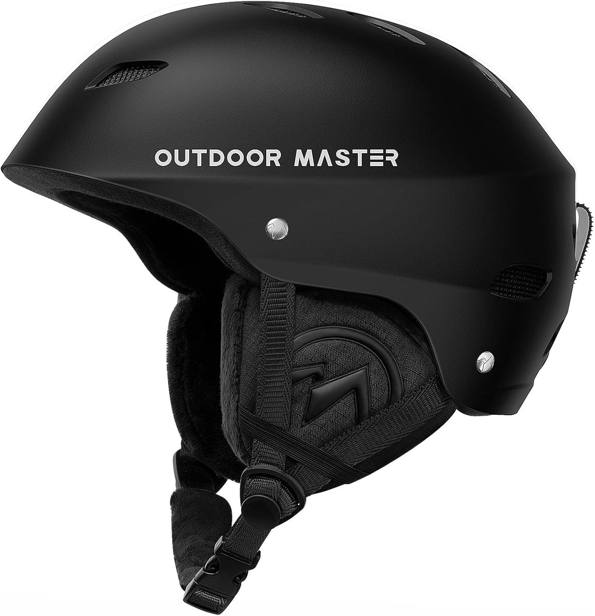 OutdoorMaster Kelvin Ski Helmet - with ASTM Certified Safety, 9 Options - for Men, Women & Youth-Black, X-Large