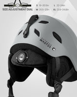 OutdoorMaster Kelvin Ski Helmet - with ASTM Certified Safety, 9 Options - for Men, Women & Youth-Grey,Medium