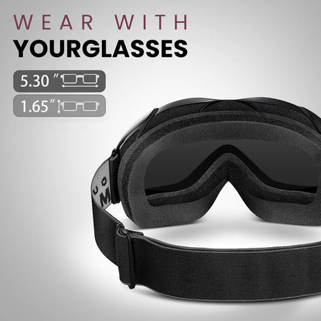 OutdoorMaster OTG Ski Goggles Over Glasses Ski/Snowboard Goggles for Men, Women & Youth 100% UV Protection-OM-5.