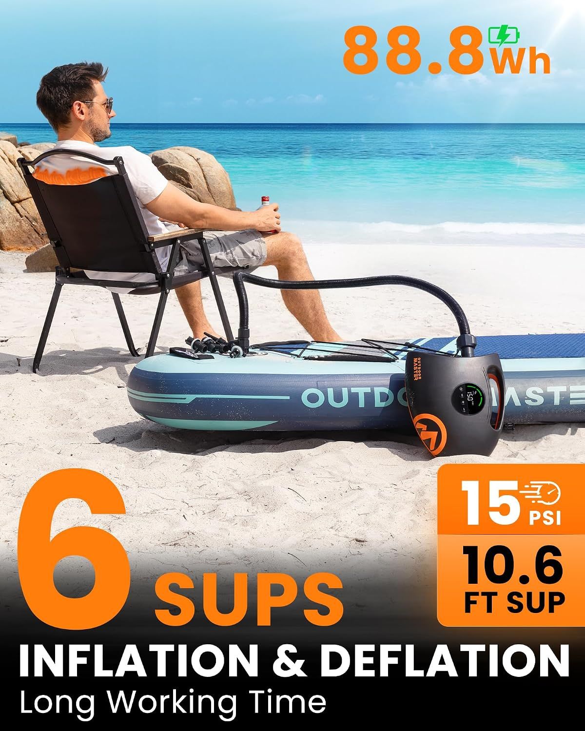 OutdoorMaster Shark inflatable air pump, 12V.
