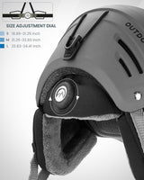 OutdoorMaster Kelvin II Ski Snow Sport Helmet | Adjustable Dial Fit Snowboard Helmet for Men Women & Youth,ASTM Certified,14 Vents-Matte Gray-M