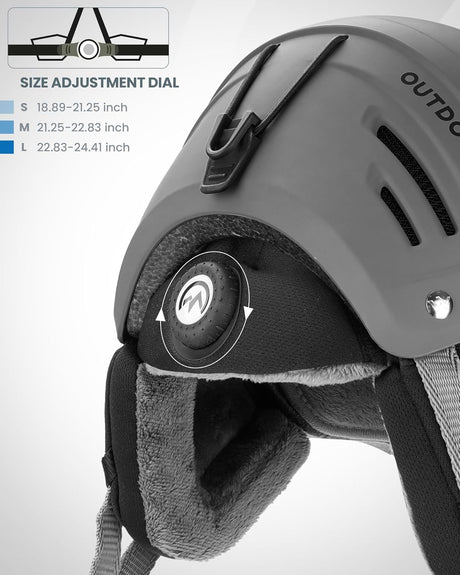Adjustable snowboard helmet, breathable.