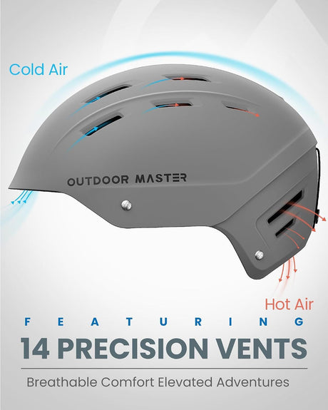 Adjustable snowboard helmet, breathable.