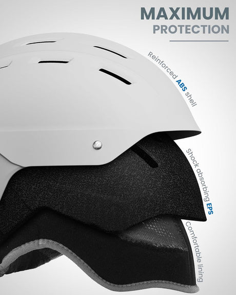 Adjustable snowboard helmet, lightweight.