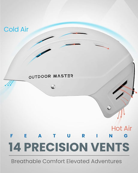 Adjustable snowboard helmet, breathable.
