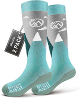 OutdoorMaster Merino Wool Ski Socks for Kids Boys & Girls Thermal Winter Warm Snowboarding Cold Weather-2 Pack,Small