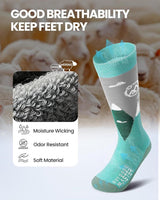 OutdoorMaster Merino Wool Ski Socks for Kids Boys & Girls Thermal Winter Warm Snowboarding Cold Weather-2 Pack,Small