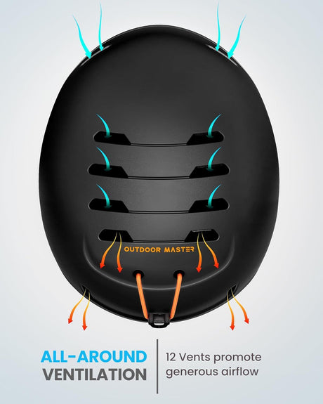 Black adjustable snowboard helmet, 56cm.