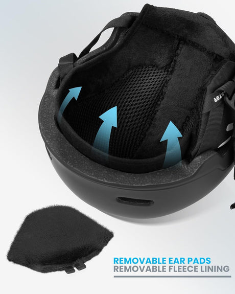 Black adjustable snowboard helmet, 56cm.