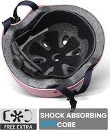 OutdoorMaster Youth & Kids Bike Helmet - Adjustable Multi-Sports Skateboard Helmet with Removable Liners for Balance Bike, Toddler Scooter, One Wheel Hoverboard-Light Pink-Small