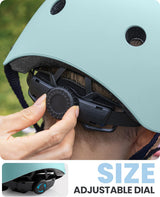 OutdoorMaster Youth & Kids Bike Helmet - Adjustable Multi-Sports Skateboard Helmet with Removable Liners for Balance Bike, Toddler Scooter, One Wheel Hoverboard-Mint Green-Small